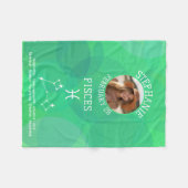 魚座〔占星術の〕十二宮図星占い写真カスタムの誕生日 フリースブランケット (正面(横))