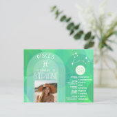 魚座〔占星術の〕十二宮図星占い写真カスタムの誕生日 ポストカード (スタンド正面)