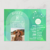 魚座〔占星術の〕十二宮図星占い写真カスタムの誕生日 ポストカード (正面)