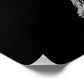 魚座。〔占星術の〕十二宮図星占い標識。ブラック. ポスター (角)