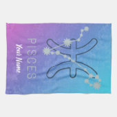 魚座〔占星術の〕十二宮図星印占星術星座 キッチンタオル (横)