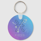 魚座〔占星術の〕十二宮図星印占星術星座 キーホルダー (正面)