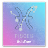 魚座〔占星術の〕十二宮図星印占星術星座 シール (正面)