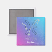 魚座〔占星術の〕十二宮図星印占星術星座 マグネット (正面/裏面)