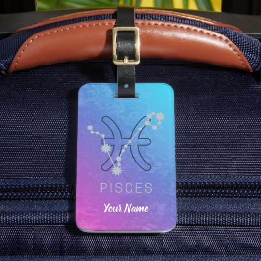 魚座〔占星術の〕十二宮図星印占星術星座 ラゲッジタグ (正面インサイチュ2)