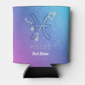 魚座〔占星術の〕十二宮図星印占星術星座 缶クーラー (正面)