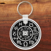 魚座 – 〔占星術の〕十二宮図星座&惑星デザイン キーホルダー (正面)
