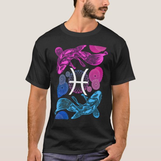 魚座〔占星術の〕十二宮図標識占星術1 Tシャツ (正面)