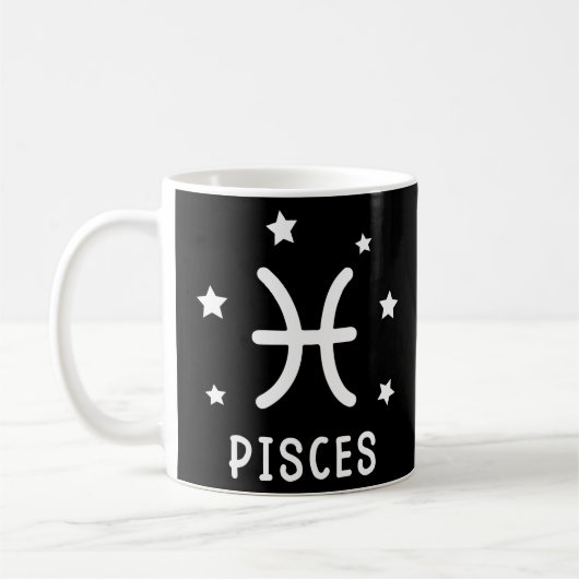 魚座〔占星術の〕十二宮図標識星占い コーヒーマグカップ (左)