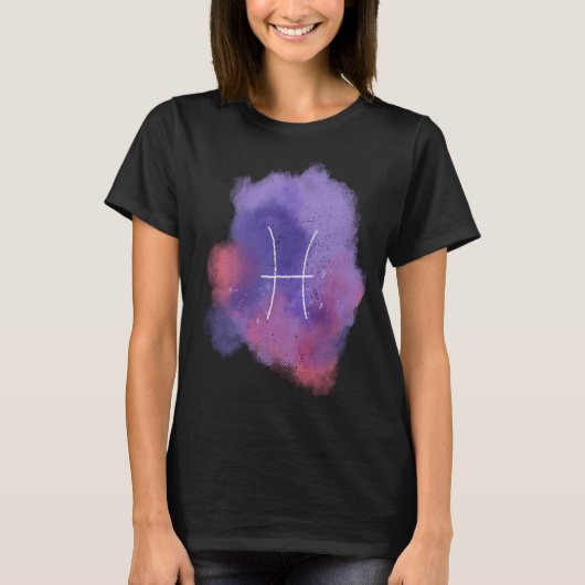 魚座〔占星術の〕十二宮図標識誕生日占星術星占い Tシャツ (正面)