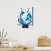 魚座〔占星術の〕十二宮図標識 ポスター (キッチン)