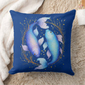 魚座〔占星術の〕十二宮図標識、2つの優雅なコイ魚 クッション (ブランケット)