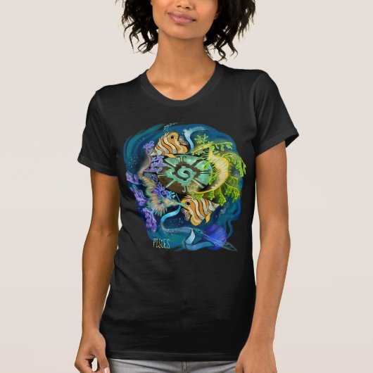 魚座〔占星術の〕十二宮図標識 Tシャツ (正面)