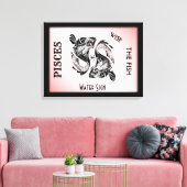 魚座〔占星術の〕十二宮図符号および記号キャンバスプリント キャンバスプリント (インサイチュ (リビング))