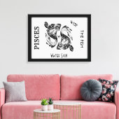 魚座〔占星術の〕十二宮図符号および記号キャンバスプリント キャンバスプリント (インサイチュ (リビング))