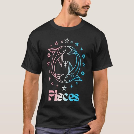 魚座〔占星術の〕十二宮図符号トランスジェンダー星占いLGB Tシャツ (正面)