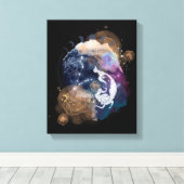 魚座〔占星術の〕十二宮図花の壁アート誕生日プレゼント キャンバスプリント (インサイチュ (ウッドフロア))
