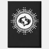 魚座〔占星術の〕十二宮図記号と天空スターバスト マグネット (正面)