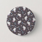 魚座〔占星術の〕十二宮図調和:バニー人魚パターン 缶バッジ (正面)