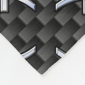 魚座〔占星術の〕十二宮図銀シンボル炭素繊維スタイル フリースブランケット (角)