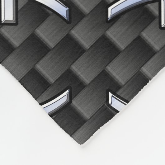 魚座〔占星術の〕十二宮図銀シンボル炭素繊維スタイル フリースブランケット (角)