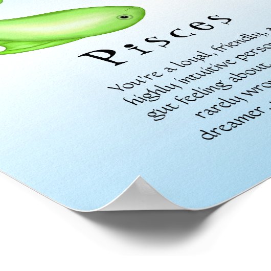 魚座〔占星術の〕十二宮図魚徴候 ポスター (角)