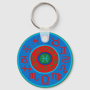 魚座〔占星術の〕十二宮図 キーホルダー