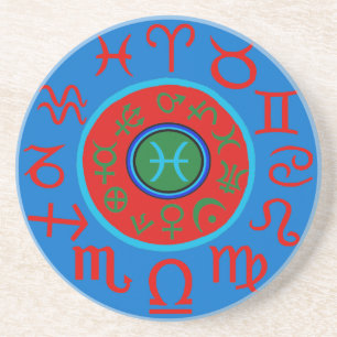 魚座〔占星術の〕十二宮図 コースター