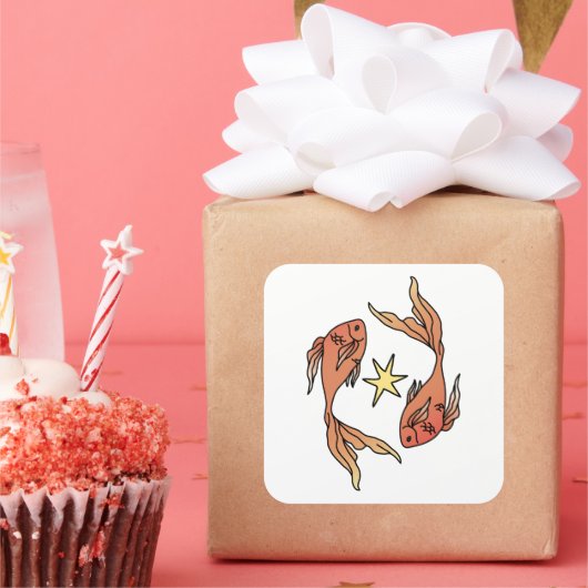 魚座〔占星術の〕十二宮図 スクエアシール (パーティー)