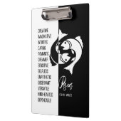 魚座〔占星術の〕十二宮図 – 黒と白のクリップボードに署名 クリップボード (左)