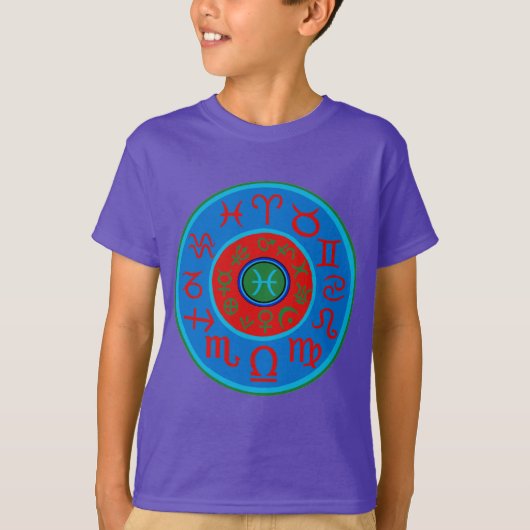 魚座〔占星術の〕十二宮図 Tシャツ (正面)