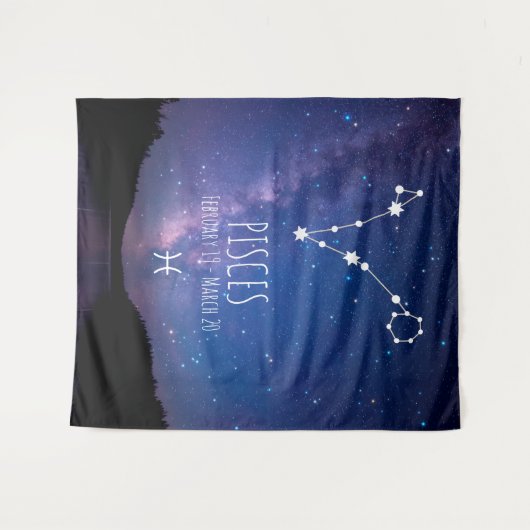 魚座 |占星術パーソナライズされたタペストリー タペストリー (正面(横))