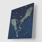 魚座 星図 ヴィンテージ 占星術 スクエア壁時計 (傾斜)