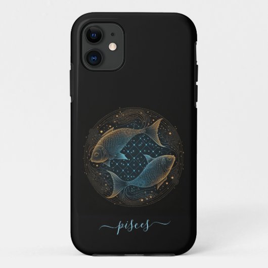 魚座 星座 ブラック ゴールド Case-Mate iPhoneケース iPhone 11 ケース (裏面)