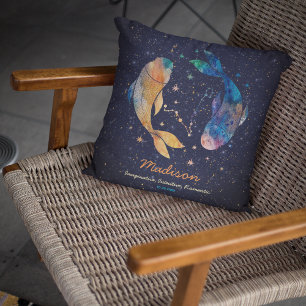 魚座 星座 十二星座 水彩 星 銀河 クッション