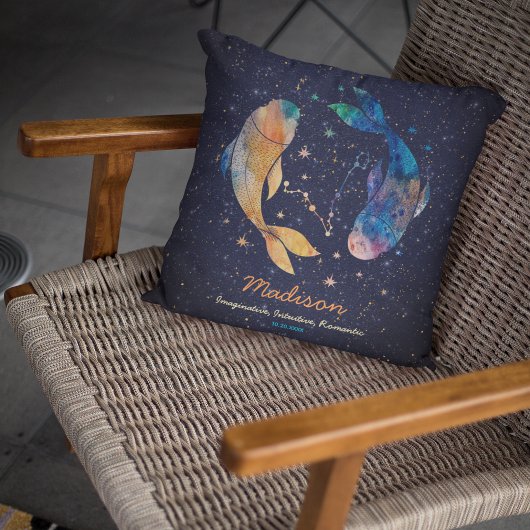 魚座 星座 十二星座 水彩 星 銀河 クッション
