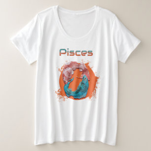 魚座 星座 占い 水 アストロロジー サイン プラスサイズTシャツ