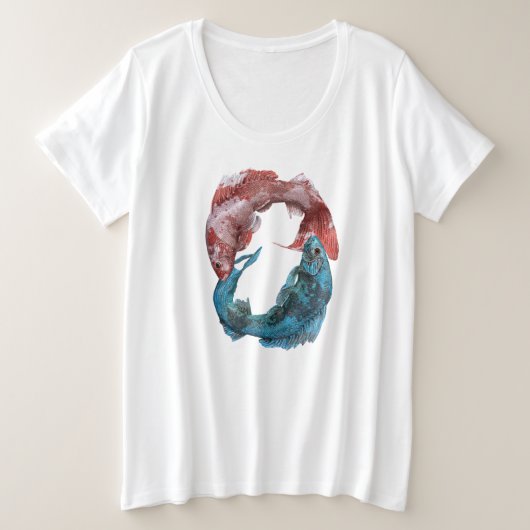 魚座 星座 占い 水 アストロロジー サイン プラスサイズTシャツ (デザイン正面)