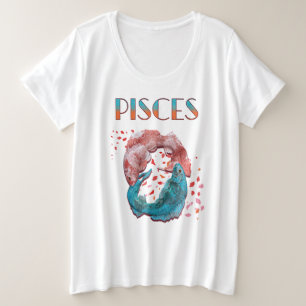 魚座 星座 占い 水 アストロロジー サイン  プラスサイズTシャツ