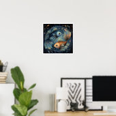 魚座 星座 誕生星座 占星術 天体 ポスター (ホームオフィス)