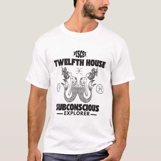 魚座：第12ハウス潜在意識の探求者 Tシャツ (正面)