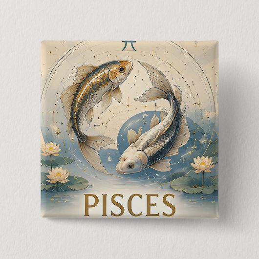 魚座 誕生日 占星術 ギフト 缶バッジ (正面)