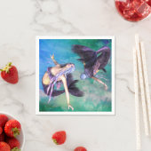 魚座 – 2人の人魚が輪になって泳ぐ スタンダードカクテルナプキン (インサイチュ)