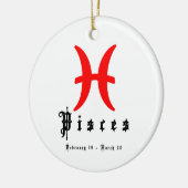 魚座、2月19日～3月20日 セラミックオーナメント (左)
