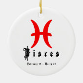 魚座、2月19日～3月20日 セラミックオーナメント (裏面)