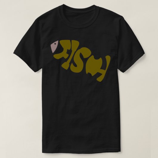 魚形フォント Tシャツ (デザイン正面)