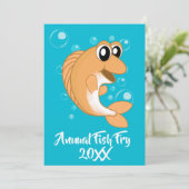 魚揚げシーフード煮パーティーとオレンジ黄色の魚 招待状 (スタンド正面)