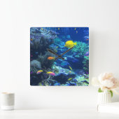 魚族館。熱帯魚 スクエア壁時計 (ホーム)