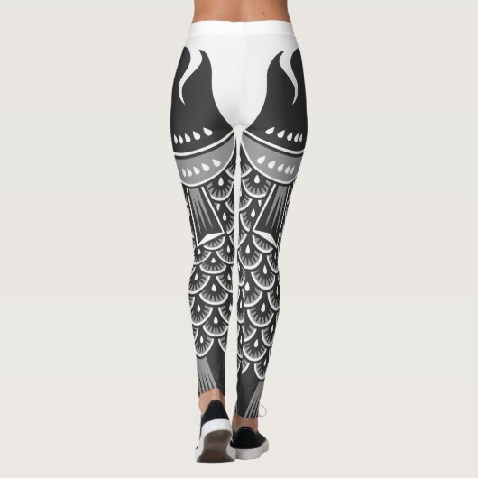 魚日本のの鯉パターン(の模様が)ある登 レギンス (裏面)