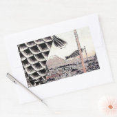 魚日本の凧カーププリント 長方形シール (封筒)